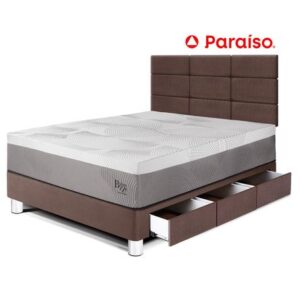 Dormitorio Royal Balanzze Cajones 1.5 Plazas Cabecera Blocks Chocolate