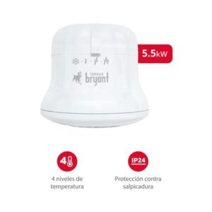 Ducha Electrica Bryant Maxi Linea 5,5Kw 4 Velocidades Blanco