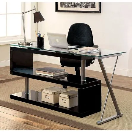 Escritorio Contemporáneo Montra Negro 140cm