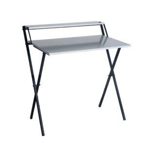 Escritorio Plegable Multiusos Blanco con Patas Negras