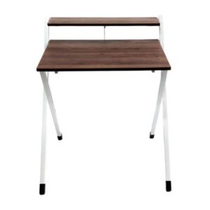 Escritorio Plegable Nogal Con Patas Blancas