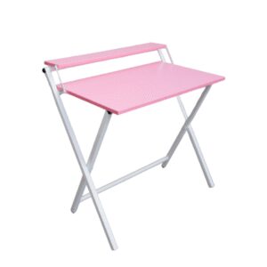 Escritorio Plegable Rosado con Patas Blancas