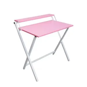 Escritorio Plegable Rosado con Patas Blancas
