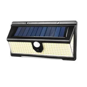 Foco Lampara Solar 190 Led Super Iluminado + 9 Led Azul y Rojo Sensor