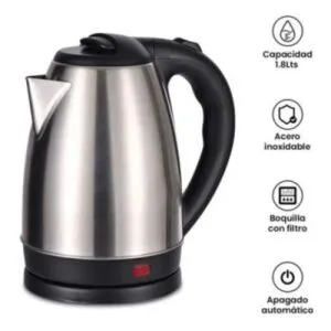 Hervidor Inalámbrico 2 Litros Plateado