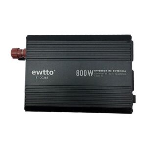 Inversor de Corriente Ewtto 12v a 220v AC 2 USB 800w Power Negro