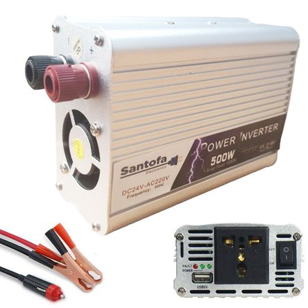 Inversor de Corriente para Auto de 24v a 220v Usb 500w SANTOFA