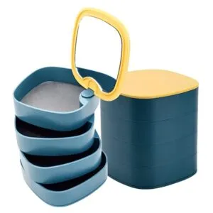 Joyero Organizador 360° 4 Capas con Espejo para Collar Pulsera Anillos A