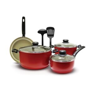 Juego de ollas 9 piezas antiadherente Rojo Record