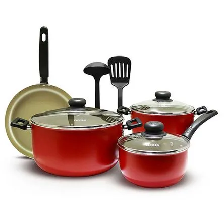 Juego de Ollas Rojo 9 Pz Antiadherenteo