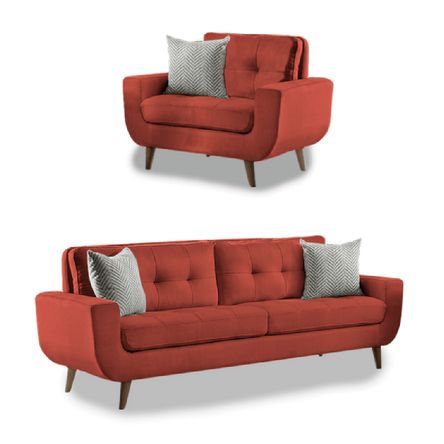 Juego de Sala 3 1 Kayruth Rojo