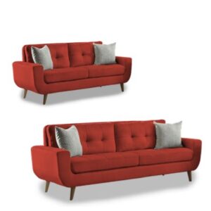 Juego de Sala Alto Hogar 3 2 Kayruth Rojo