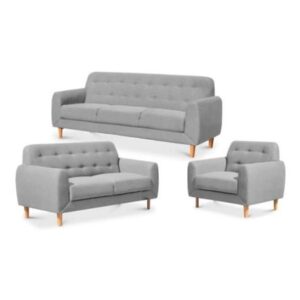 Juego de Sala Brusellas Azya Muebles Gris