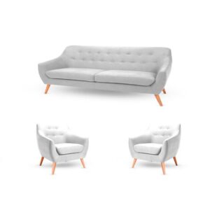 Juego de Sala Enmuebles Anyar 3 1 1 Color Blanco