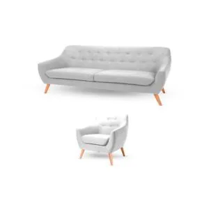 Juego de Sala Enmuebles Anyar 3 1 Color Blanco