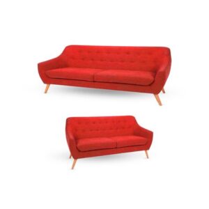 Juego de Sala Enmuebles Anyar 3 2 Color Rojo