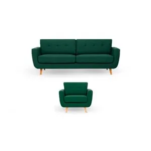 Juego de Sala Enmuebles Coklat 3 1 Color Verde