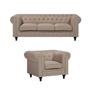 Juego de Sala formas home Chesterfield Beige