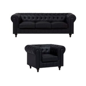 Juego de Sala formas home Chesterfield negro