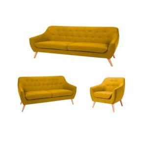 Juego de sala formashome Lian 3-2-1 Mostaza