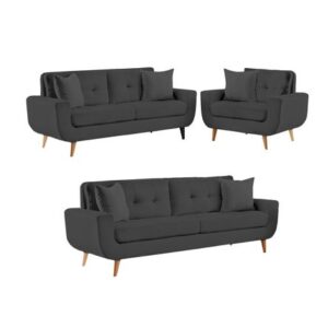 Juego de sala formashome Linda 3-2-1 Negro