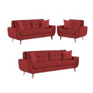 Juego de sala formashome Linda 3-2-1 Rojo