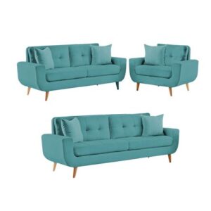 Juego de sala formashome Linda 3-2-1 Turquesa