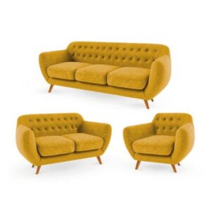 Juego de Sala Vintage 3 2 1 Antuane Mostaza