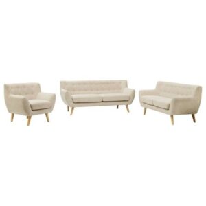 Juego de sala Vintage 3-2-1 Beige