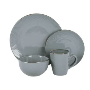 Juego de Vajilla Diamante Taupe Cerámica 16 Piezas