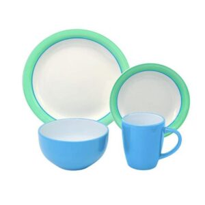 Juego de Vajilla Handpaint Verde Cerámica 16 Piezas