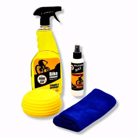 Kit bike Dubri Eco Shampoo 780ml + Silicona 120ml + Paño + Esponja