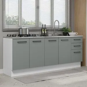 Kit con 2 Encimeras de Cocina Madesa Agata 3 Cajones 4 Puertas (Sin Encimera ni Fregadero)