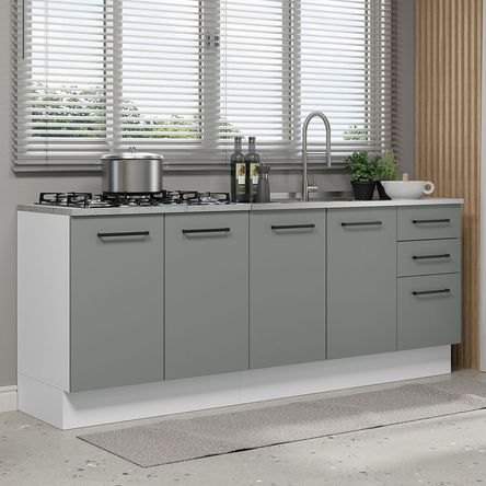 Kit con 2 Encimeras de Cocina Madesa Agata 3 Cajones 4 Puertas (Sin Encimera ni Fregadero)