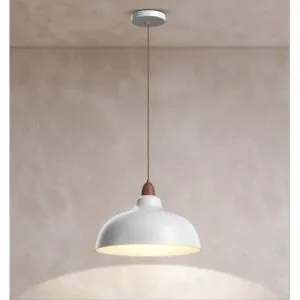 Lámpara colgante diseño campana color blanco