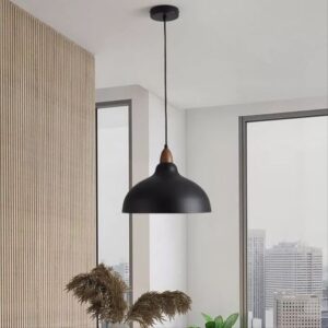 Lámpara colgante estilo campana color negro