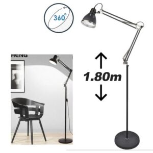 Lampara de Piso Económica Pie Gigante 1.8 Metros Flexible Ajustable