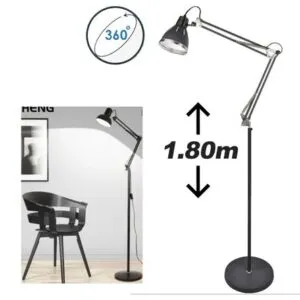 Lampara de Piso Económica Pie Gigante 1.8 Metros Flexible Ajustable