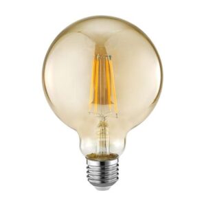 Lámpara G95 led de filamento 7W cálida E27