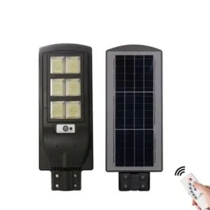 Lámpara Solar LED Luz Amarilla Cálido 200W de pared con poste para exteriores, Sensor de Movimiento