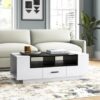 Mesa de Centro moderna Marjorie color Blanco/Negro TU MESITA