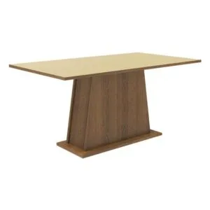 Mesa de Comedor Madesa Rectangular Tapa de Madera 5364 – Marrón/Crema