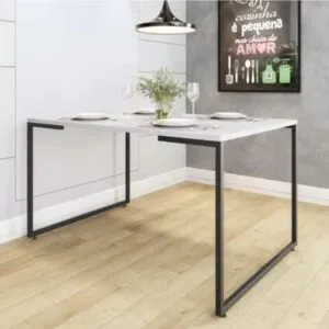 Mesa de Comedor Minimalista JP 135cm Negro/Blanco