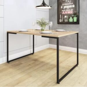Mesa de Comedor Minimalista JP 135cm Negro/Duna