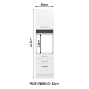 Mueble Alacena Madesa Agata 60 cm 1 Puerta 3 Cajones