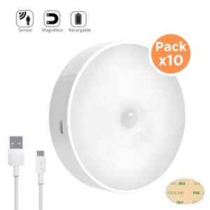 Pack X10 Foco con Sensor de Movimiento Lámpara Led Inteligente 363F