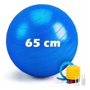 Pelota Yoga 65 cm con Inflador Genérico Azul