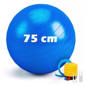 Pelota Yoga 75 cm con Inflador Genérico Azul