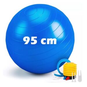 Pelota Yoga 95 cm con Inflador Genérico Azul