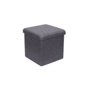 Puff Baúl Plegable Tela 38 CM Plomo